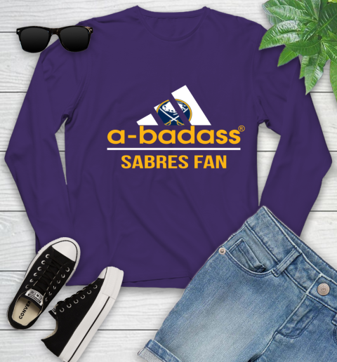NHL A Badass Buffalo Sabres Fan Adidas Hockey Sports Youth Long Sleeve 4