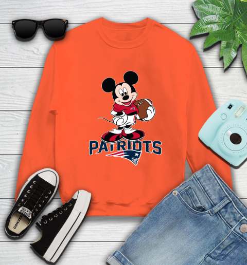 NFL Football New England Patriots Cheerful Mickey Mouse Shirt Sweatshirt 4