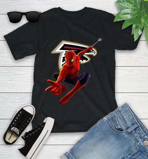 NFL Spider Man Avengers Endgame Football Atlanta Falcons Youth T-Shirt 2