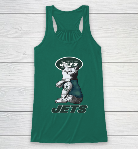 NFL Football My Cat Loves New York Jets Racerback Tank 5