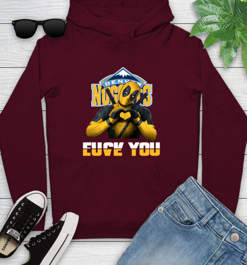 NBA Denver Nuggets Deadpool Love You Fuck You Basketball Sports Youth Hoodie 7