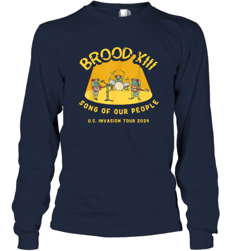Cicada Brood XIII Invasion 2024 Cicada Long Sleeve T-Shirt lrjz cicada brood xiii invasion 2024 cicada long sleeve tee 14 front navy