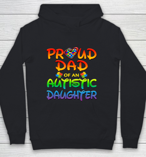 Proud Dad Of Autistic Daughter Autism Awareness Youth Hoodie