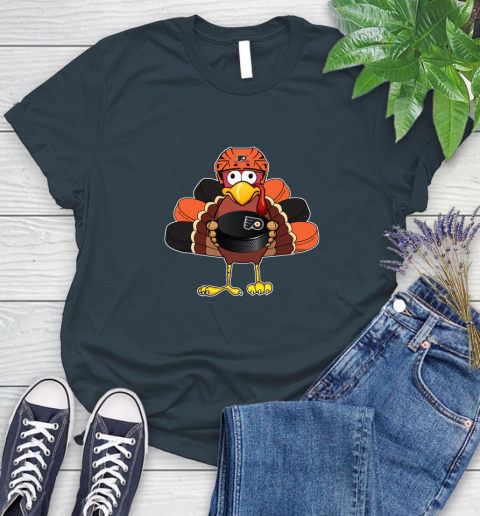 Philadelphia Flyers Turkey Thanksgiving Day Women's T-Shirt 8