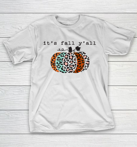 Leopard Pumpkin Hello Fall Thanksgiving Cheetah T-Shirt
