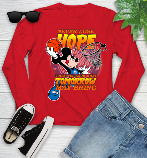 Philadelphia 76ers NBA Basketball Mickey Disney Never Lose Hope Youth Long Sleeve 11