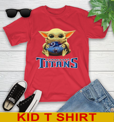 NFL Football Tennessee Titans Baby Yoda Star Wars Shirt Youth T-Shirt 10