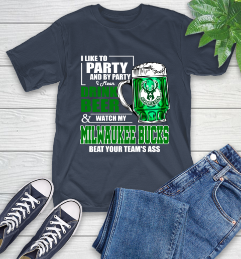 NBA Drink Beer and Watch My Milwaukee Bucks Beat Your Team's Ass Basketball T-Shirt 3