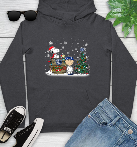 MLB San Diego Padres Snoopy Charlie Brown Christmas Baseball Commissioner's Trophy Youth Hoodie - Image 9