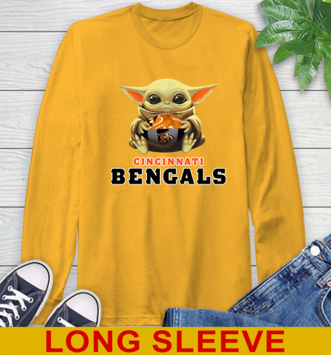 NFL Football Cincinnati Bengals Baby Yoda Star Wars Shirt Long Sleeve T-Shirt 3