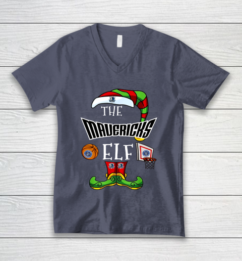 Dallas Mavericks Christmas ELF Funny NBA V-Neck T-Shirt 7