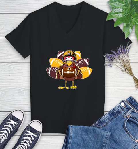 Washington Redskins Turkey Thanksgiving Day Women's V-Neck T-Shirt 2