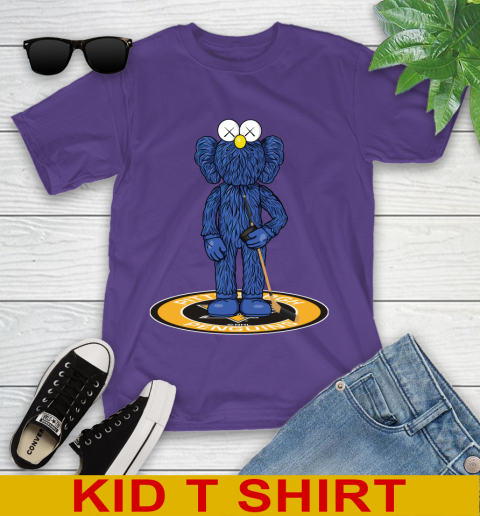 NHL Hockey Pittsburgh Penguins Kaws Bff Blue Figure Shirt Youth T-Shirt 4