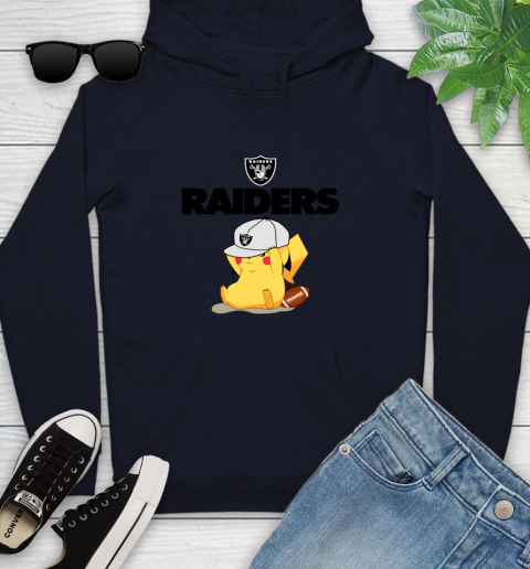 NFL Pikachu Football Sports Oakland Raiders Youth Hoodie 4