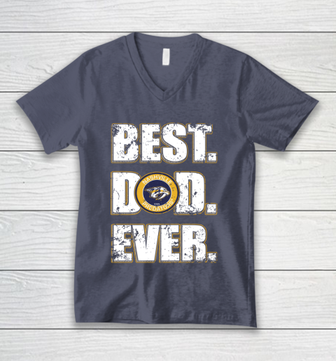 NHL Nashville Predators Hockey Best Dad Ever Family Shirt V-Neck T-Shirt 7