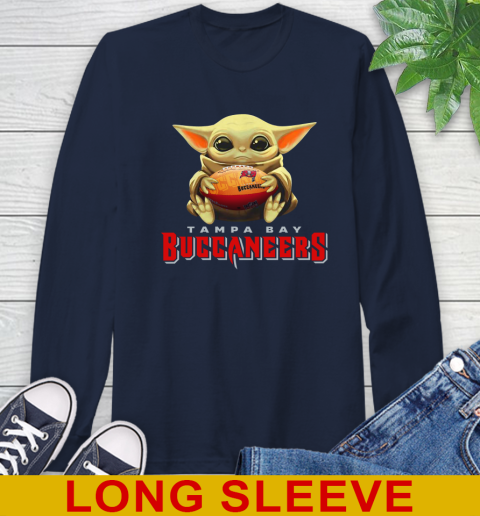 NFL Football Tampa Bay Buccaneers Baby Yoda Star Wars Shirt Long Sleeve T-Shirt 4