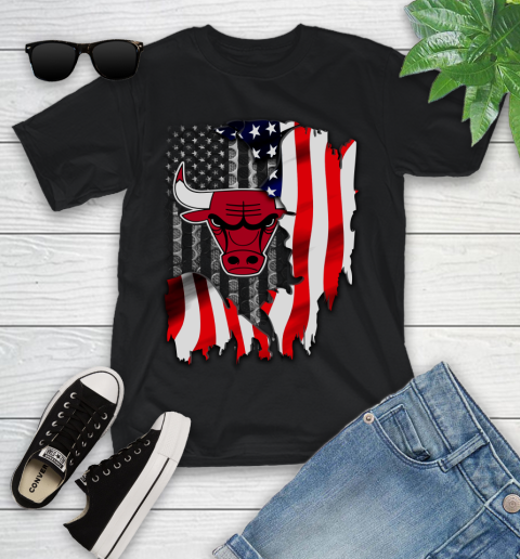 Chicago Bulls NBA Basketball American Flag Youth T-Shirt