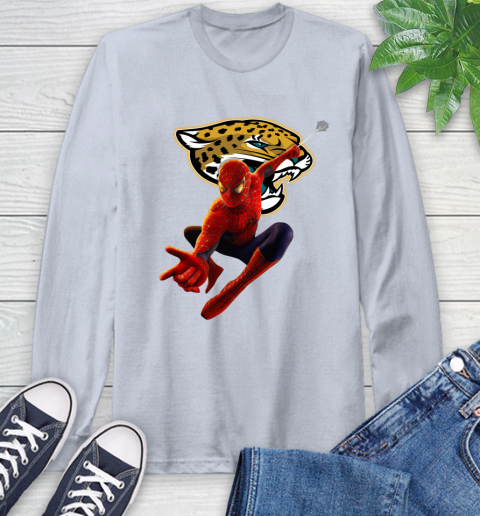 NFL Spider Man Avengers Endgame Football Jacksonville Jaguars Long Sleeve T-Shirt 6