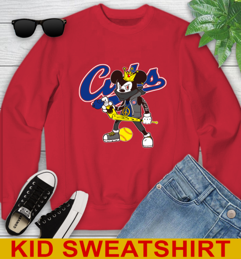 Chicago Cubs MLB Baseball Mickey Peace Sign Sports Youth Sweatshirt 8