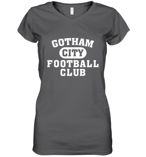 NEW YORK JETS GOTHAM CITY ddhn new york jets gotham city women v neck t shirt 39 front charcoal