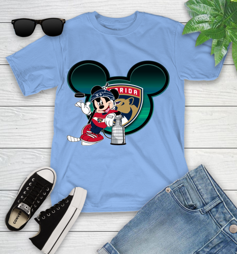 NHL Florida Panthers Stanley Cup Mickey Mouse Disney Hockey T Shirt Youth T-Shirt 11