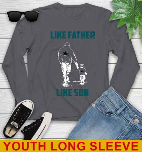 San Jose Sharks NHL Hockey Like Father Like Son Sports Youth Long Sleeve 9