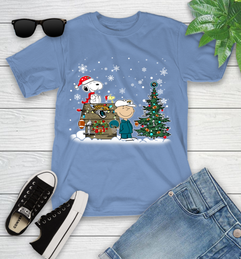 NFL Jacksonville Jaguars Snoopy Charlie Brown Christmas Football Super Bowl Sports Youth T-Shirt 15