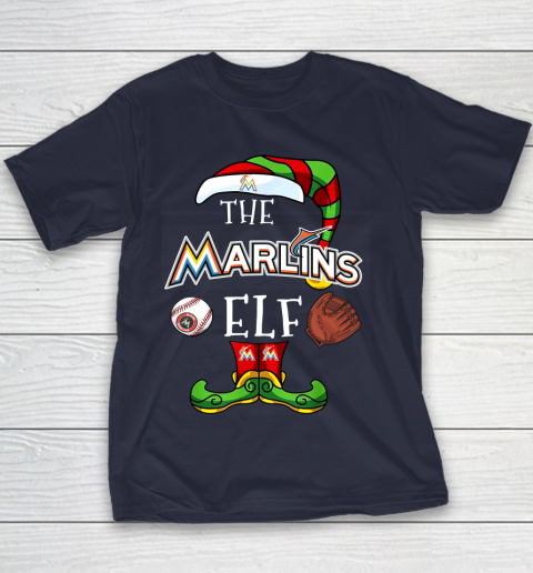 Miami Marlins Christmas ELF Funny MLB Youth T-Shirt 2