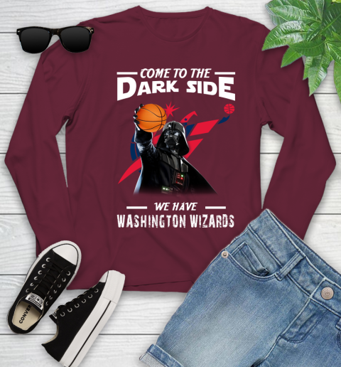 NBA Come To The Dark Side We Have Washington Wizards Star Wars Darth Vader Basketball Youth Long Sleeve 6