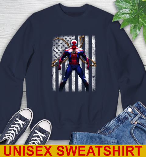 NHL Hockey Carolina Hurricanes Spider Man Avengers Marvel American Flag Shirt Sweatshirt 2