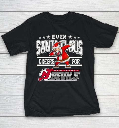 New Jersey Devils Even Santa Claus Cheers For Christmas NHL Youth T-Shirt