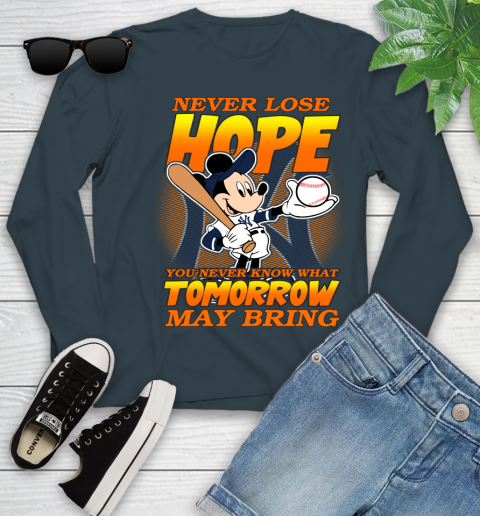 New York Yankees MLB Baseball Mickey Disney Never Lose Hope Youth Long Sleeve 9