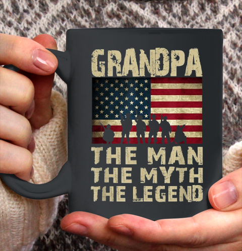 Grandpa Funny Gift Apparel  Father's Day Grandpa The Man Myth Legend Ceramic Mug 11oz