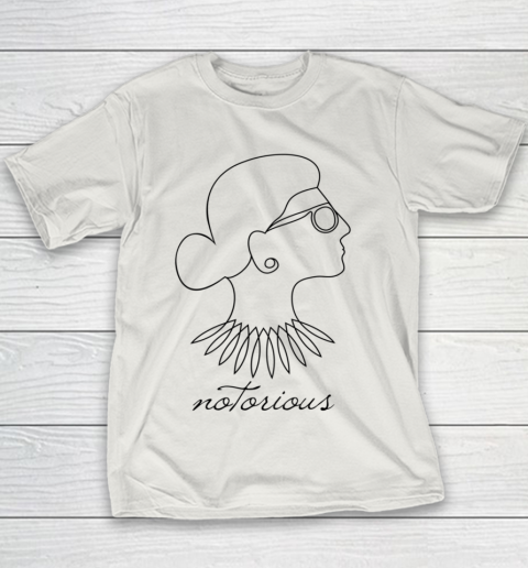 Notorious RBG Ruth Bader Ginsburg Profile Line Drawing Youth T-Shirt 8