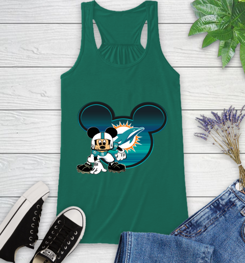 NFL Miami Dolphins Mickey Mouse Disney Football T Shirt Racerback Tank 7