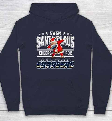 Los Angeles Chargers Even Santa Claus Cheers For Christmas NFL Hoodie 2