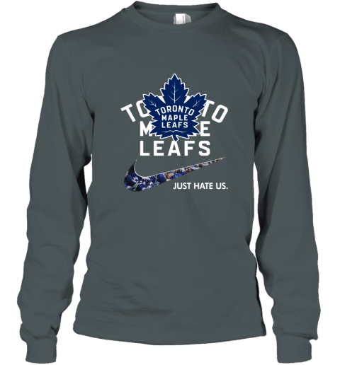 NHL  Toronto mapple leafs x Nike Just Hate Us rcz7 nhltoronto mapple leafs x nike just hate us long sleeve tee 14 front dark heather