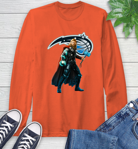 NBA Thor Avengers Endgame Basketball Orlando Magic Long Sleeve T-Shirt 5