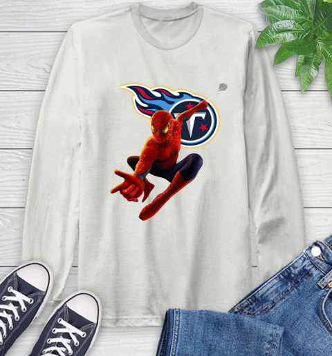 NFL Spider Man Avengers Endgame Football Tennessee Titans Long Sleeve T-Shirt 12