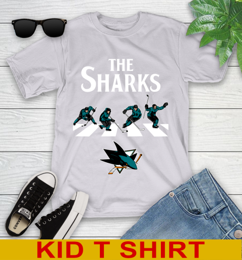 NHL Hockey San Jose Sharks The Beatles Rock Band Shirt Youth T-Shirt 4
