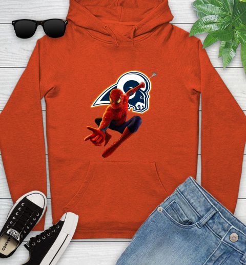 NFL Spider Man Avengers Endgame Football Los Angeles Rams Youth Hoodie 5