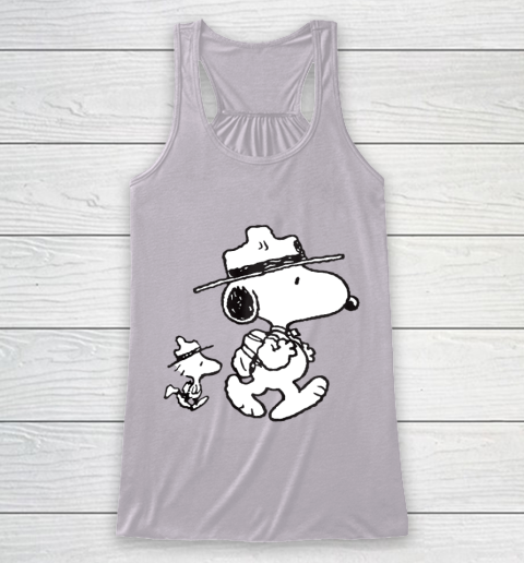 Funny Snoopy Woodstock Camping Racerback Tank 3