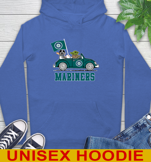 MLB Baseball Seattle Mariners Darth Vader Baby Yoda Driving Star Wars Shirt Hoodie 9