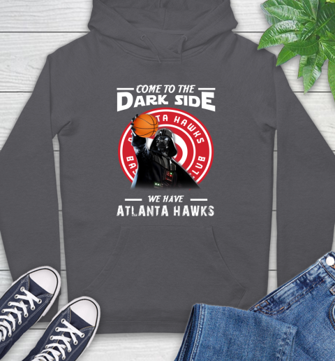 NBA Come To The Dark Side We Have Atlanta Hawks Star Wars Darth Vader Basketball Hoodie 7