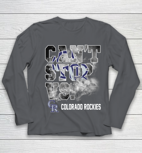 MLB Colorado Rockies Baseball Can't Stop Vs Colorado Rockies Youth Long Sleeve 6