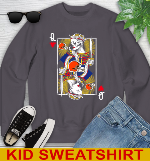 NFL Football Cleveland Browns The Queen Of Hearts Card Shirt Youth Sweatshirt 5