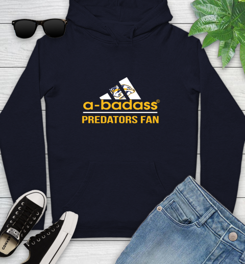NHL A Badass Nashville Predators Fan Adidas Hockey Sports Youth Hoodie 3