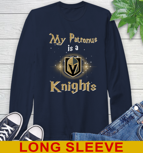 NHL Hockey Harry Potter My Patronus Is A Vegas Golden Knights Long Sleeve T-Shirt 3