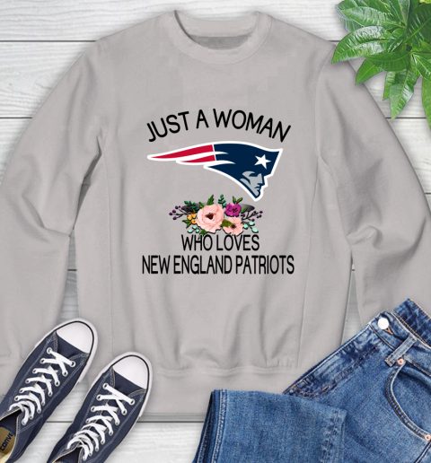 NFL Just A Woman Who Loves New England Patriots Football Sports Sweatshirt 9