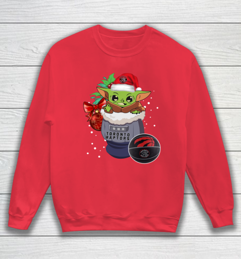 Toronto Raptors Christmas Baby Yoda Star Wars Funny Happy NBA Sweatshirt 8